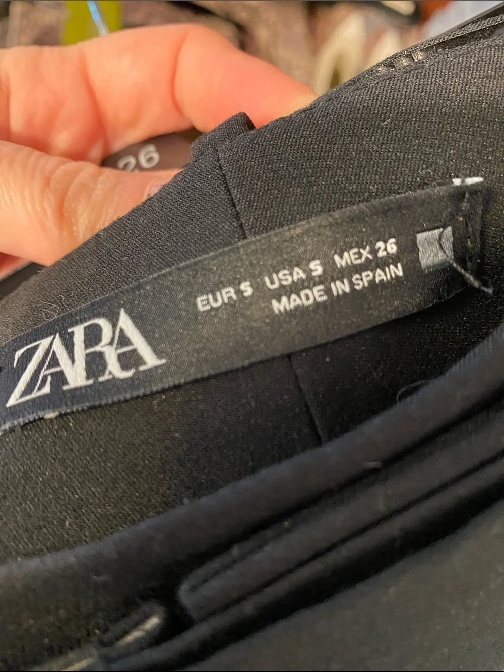 Zara Black High-Waist Tailored Trousers with Belted Waist. Size Small. Tapered. - Picture 8 of 8